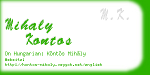 mihaly kontos business card